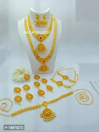 Trendy Indian bridal Gold Combo jewelry sets-thumb0