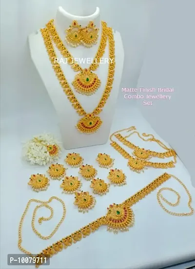 Trendy Indian bridal Matte Combo jewelry sets