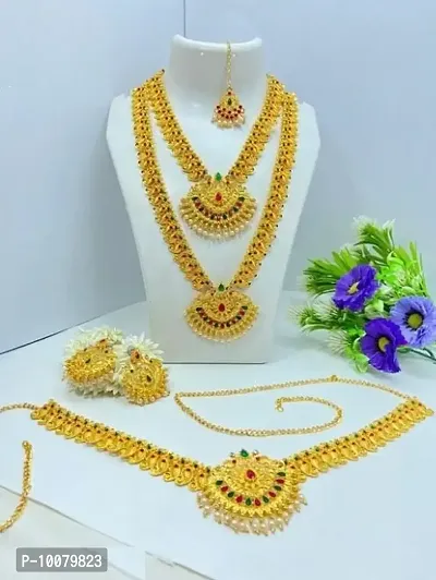 Trendy Indian bridal Matte Combo jewelry sets