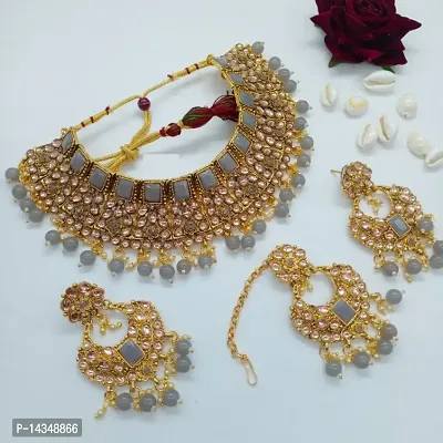 Gold Plated Kundan Necklace Set