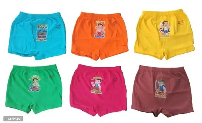 Cotton Multicolored Printed Panties For Boys( Pack Of 6 )