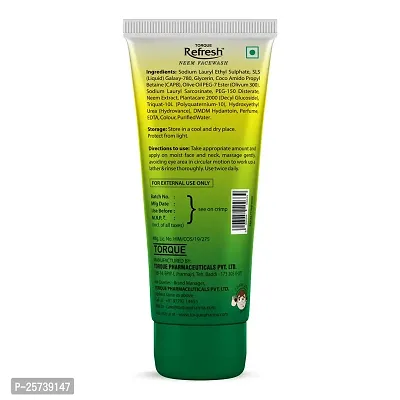 Torque Refresh Neem Face Wash for Acne  Pimples |Pure Neem Extract |Cleanses and Soothes skin| Suitable For All Skin Types 100ml (Pack of 2)-thumb2