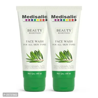 Medisalic Face Wash - 100ml Enriched with Jojoba and Tea Tree Extracts-For All Skin Types