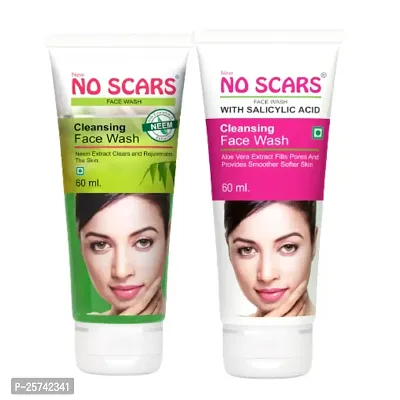 No Scar Alovera  Neem Face Wash Combo Pack Helps To Reduce Acne, Scar, Pimple For Men  Women-thumb0