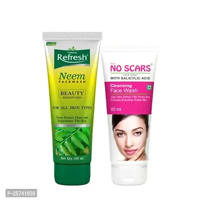 Torque Refresh Neem Face Wash  No Scar Aloevera facewash Combo Pack | Clear Skin, Reduce Acne, Scars For Acne Prone Skin - Men  Women(Pack Of)