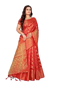 Codeviser Women's Silk Saree With Blouse Piece (Codeviser_Red)-thumb2