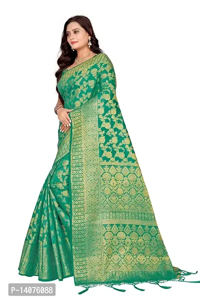 Codeviser Women's Silk Saree With Blouse Piece (Codeviser_Green)-thumb0