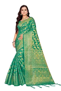 Codeviser Women's Silk Saree With Blouse Piece (Codeviser_Green)-thumb1