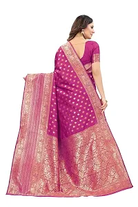 codeviser Designer Sarees Women's Banarasi Cotton Silk Saree With Blouse Piece (PINK)-thumb3