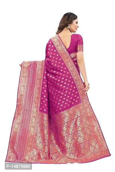 codeviser Designer Sarees Women's Banarasi Cotton Silk Saree With Blouse Piece (PINK)-thumb4