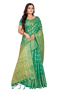 Codeviser Women's Silk Saree With Blouse Piece (Codeviser_Green)-thumb2