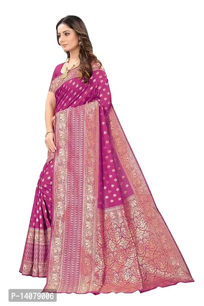 codeviser Designer Sarees Women's Banarasi Cotton Silk Saree With Blouse Piece (PINK)-thumb2