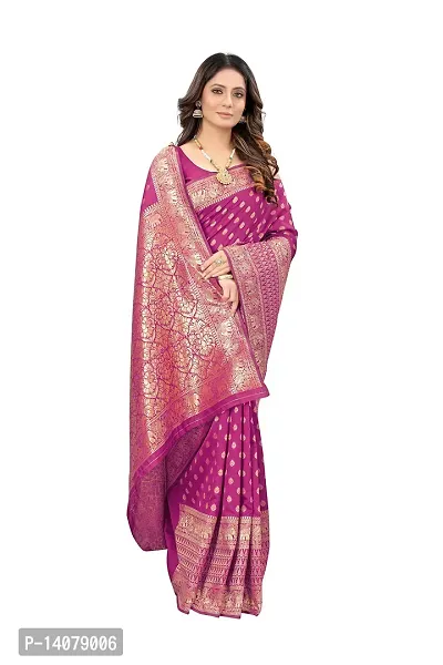 codeviser Designer Sarees Women's Banarasi Cotton Silk Saree With Blouse Piece (PINK)-thumb3