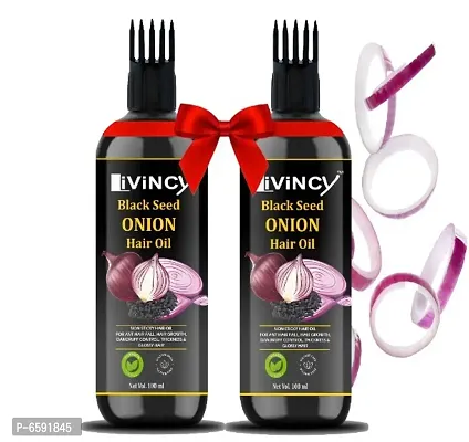 LIVINCY BLACK SEED ONION HAIR OIL FOR HAIR REGROWTH 100ML+100ML-thumb0