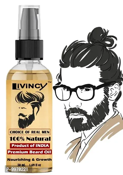 Livincy Natural Beard growth oil  best beard oil for men, beard growth oil, advance beard oil, patchy beard growth, dhadhi oil, beard oil for preventing white beard, natural beard growth oil 50ml-thumb0