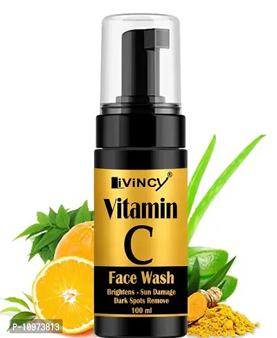 Livincy professional Brightening Vitamin C Foaming Face Wash for Dark spot removal Face Wash For Men Women Girls Boys Face Bright Face Wash Skin Repair Face Wash Dark Spot Remove Face Wash Natural Glo-thumb0