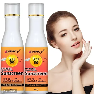 Livincy Sunscreen SPF 50 Sunscreen UVA  UVB Rays Protection-60gm Pack of 2