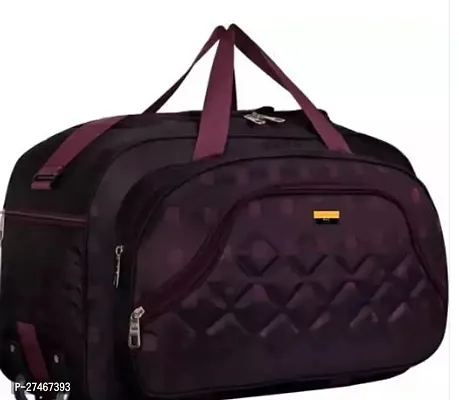 Elegant Purple Polyester Self Pattern Travel Duffel Bags-thumb0