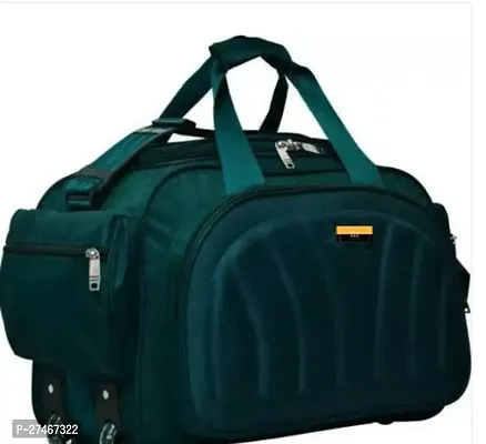 Elegant Green Polyester Solid Travel Duffel Bags-thumb0