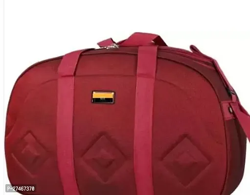 Elegant Red Nylon Solid Travel Duffel Bags-thumb0