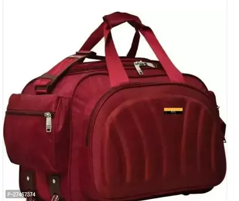 Elegant Red Nylon Solid Travel Duffel Bags-thumb0