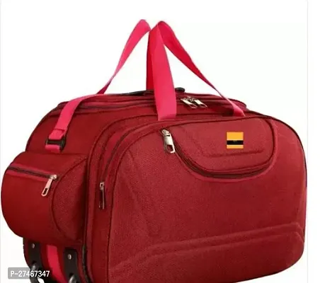 Elegant Red Nylon Solid Travel Duffel Bags-thumb0