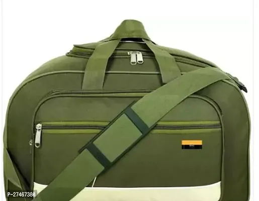 Elegant Green Polyester Solid Travel Duffel Bags-thumb0