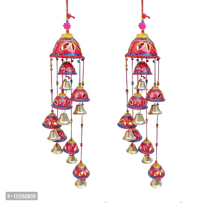 RV Art Colorful Design Rajasthani Umbrella Handicraft (Set of 2)-thumb0