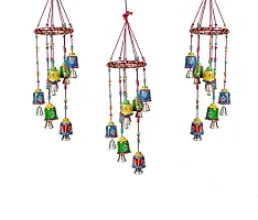 RV Art Handcrafted Round Bells Desing Wood Windchime (18inch,multicolours) plasstic Windchime (19 inch,Multicolor) (Set of 2)-thumb4