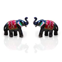 Rv_Art Rajasthani Handcrafted Set of 2 Elephant Showpiece for Home Decor and Gift Purpose (SkyBlue-thumb2