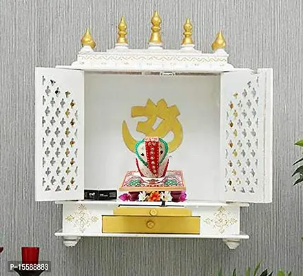 RV Art Marble Chowki Ganesh for Pooja/Meenakari Work Lord Ganesh Marble Pooja Chowki (White) (Set of 2)-thumb3