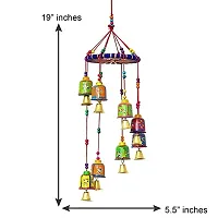 RV Art Handcrafted Round Bells Desing Wood Windchime (18inch,multicolours) plasstic Windchime (19 inch,Multicolor) (Set of 2)-thumb3