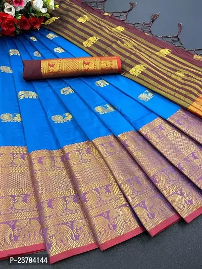 Fancy Banarasi Silk Saree With Blouse Piece For Women