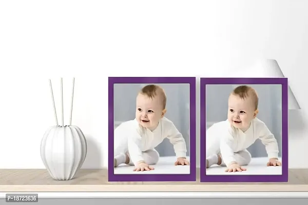 KDM HOME DECOR Photo Frames 2=8x12 inch set 2 Purple Color Table Top/Wall Hanging 0.5 Inch