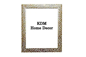 KDM Home Decor wall hanging collage Photo Frame Set of 4=6x8 Inch Flexible Glass  Synthetic Wood Home and Office Free Hanging Accessories Golden White Gol-thumb4
