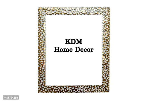KDM Home Decor wall hanging collage Photo Frame Set of 4=6x8 Inch Flexible Glass  Synthetic Wood Home and Office Free Hanging Accessories Golden White Gol-thumb5