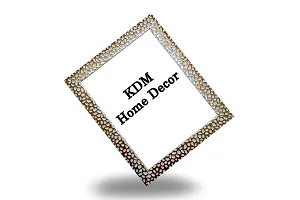 KDM Home Decor wall hanging collage Photo Frame Set of 4=6x8 Inch Flexible Glass  Synthetic Wood Home and Office Free Hanging Accessories Golden White Gol-thumb3