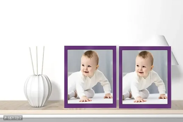KDM Home Decor Photo Frames 2=8x8 inch set 2 Purple Color Table Top/Wall Hanging 0.5 Inch