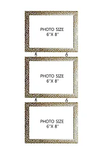 KDM Home Decor wall hanging collage Photo Frame Set of 4=6x8 Inch Flexible Glass  Synthetic Wood Home and Office Free Hanging Accessories Golden White Gol-thumb1