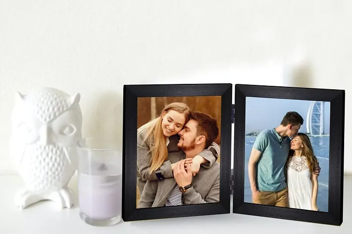 KDM Home Decor 4x6 Inch Synthetic Wood Joint Photo Frame For Tabletop (2 Photo Accommodation 4x6 Inch)