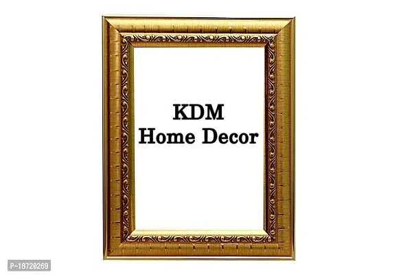 KDM Home Decor Photo frame 8x12/A4 Inches Golden Color Bingold pattern Flexible Glass  Synthetic Wood Hanging/Table Top Modern Photo Frame for Wall Decoration-thumb5