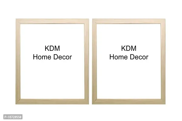 KDM Home Decor Photo Frames 2=8x12 inch set 2 Natural Wood Color Table Top/Wall Hanging Stick 0.5 Inch