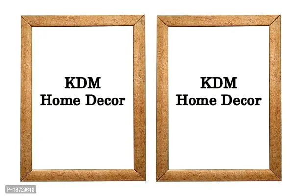 KDM HOME DECOR Photo Frames 2=8x12 inch set 2 Gold Color Table Top/Wall Hanging-thumb0