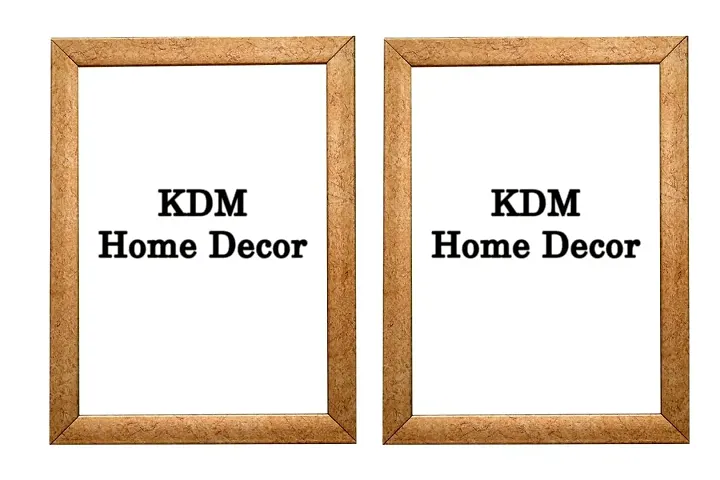 KDM HOME DECOR Photo Frames 2=8x12 inch set 2 Gold Color Table Top/Wall Hanging