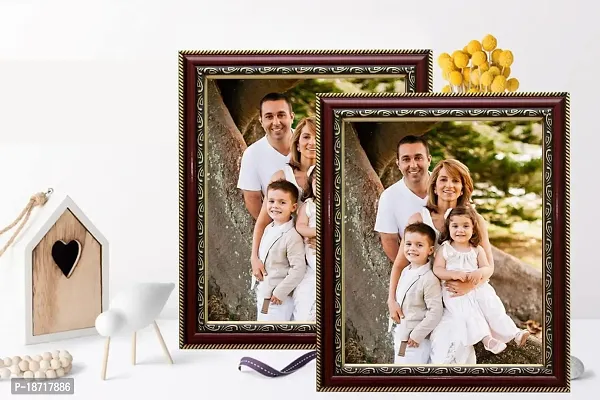 KDM HOME DECOR Photo frame 3.5x5 inch (postcard size) set of 2 Maroon Color Table Top/Wall Decoration Hanging-thumb0
