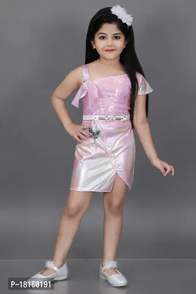 Fabulous  Pink  Two Piece Dress For Girls-thumb0