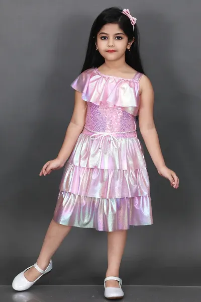 Fabulous  Pink  Two Piece Dress For Girls-thumb0