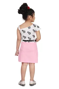 Fabulous Pink Georgette Self Pattern Fit And Flare Dress For Girls-thumb2