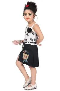 Fabulous Black Georgette Self Pattern Fit And Flare Dress For Girls-thumb1