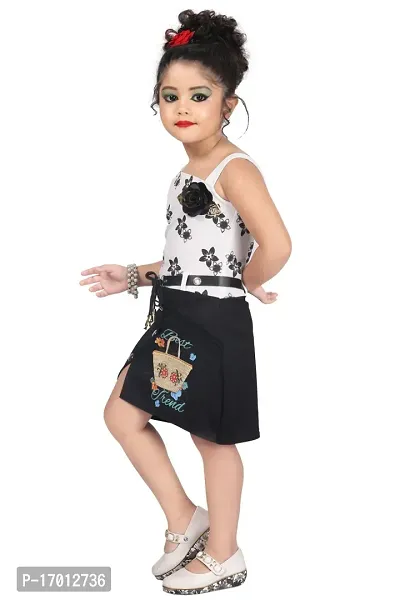 Fabulous Black Georgette Self Pattern Fit And Flare Dress For Girls-thumb2